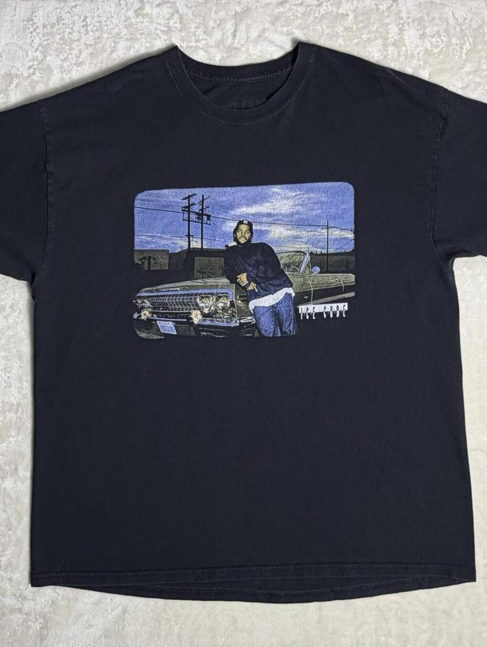 Ice Cube T-Shirt Mens XL Black Graphic Rap Tee Lowrider 64 Chevy Impala Hip Hop